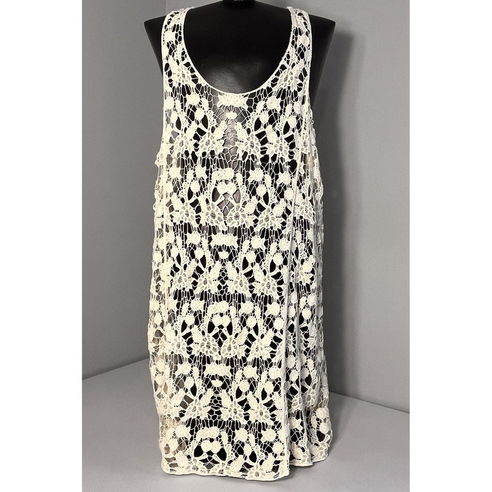 Lauren Conrad Layering Piece Crochet Lace Dress Sz XL Sleeveless Racerback Boho